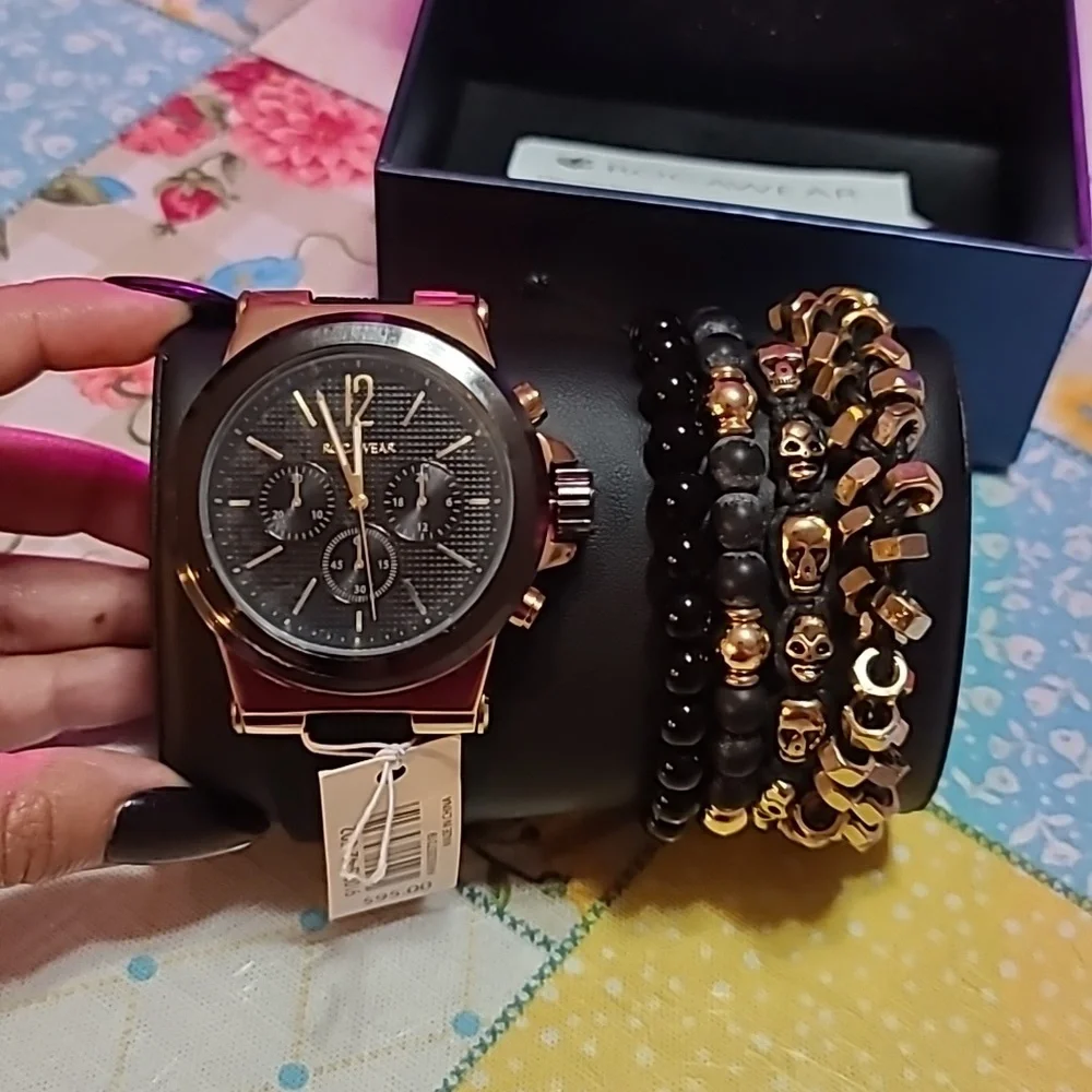 Rocawear Watch & Bracelet Set